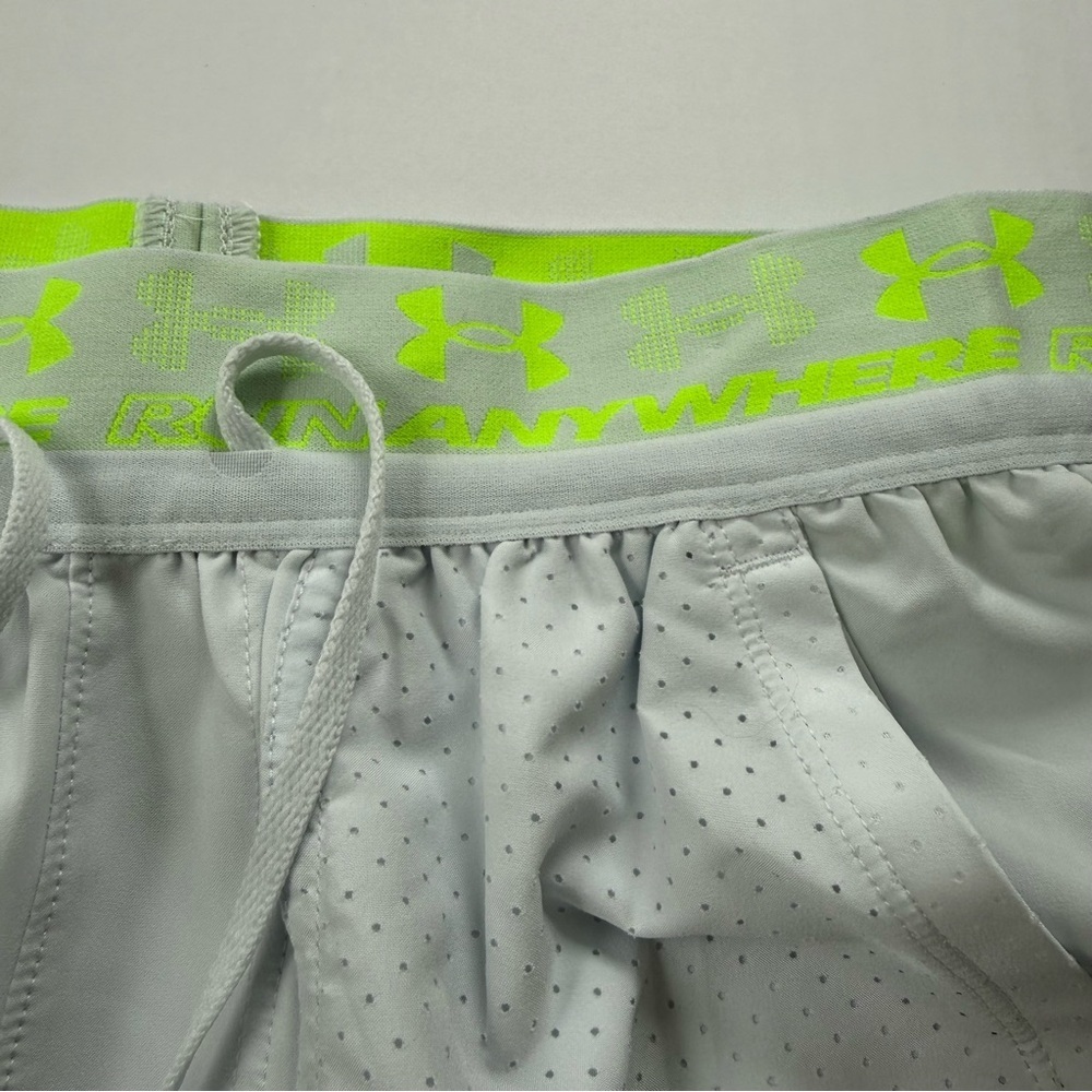 Under Armour Run Anywhere Running Shorts Neon Waistband Athletic Size S - Picture 3 of 7